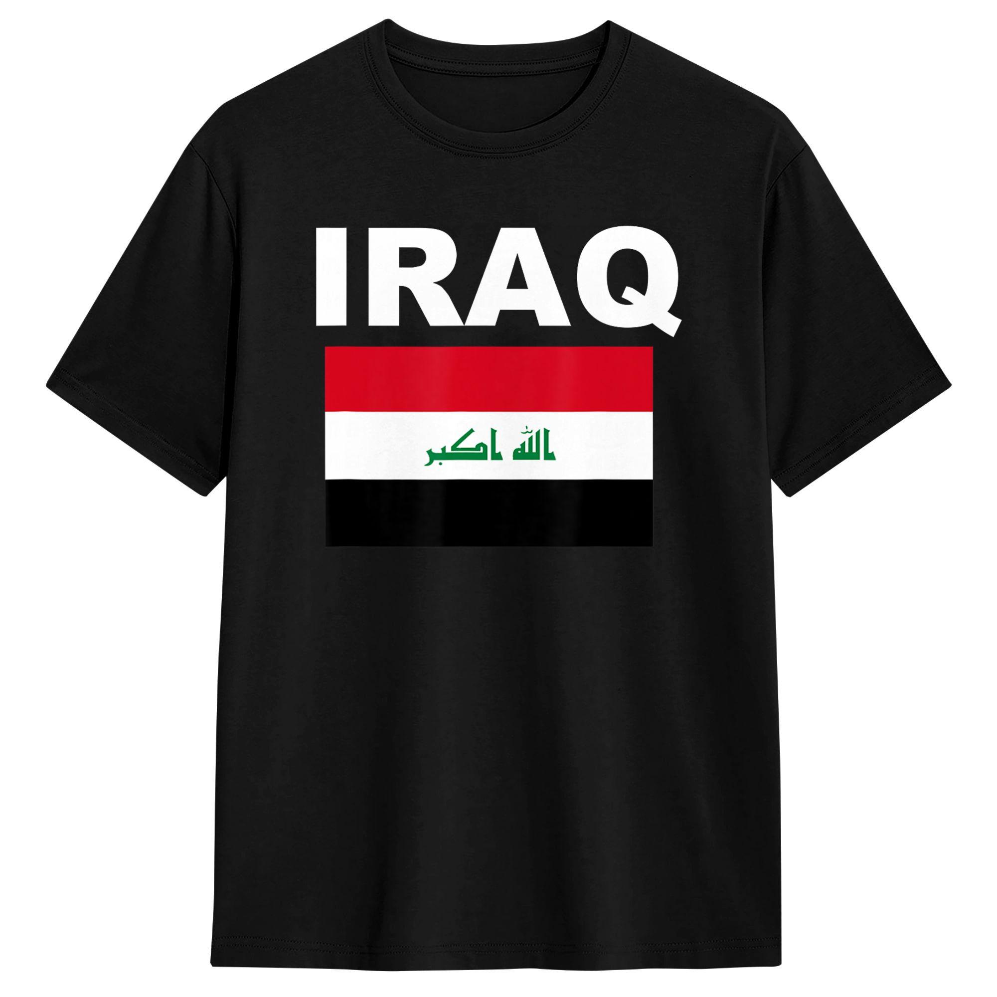 

Flag Iraq Iraqi T-Shirt Summer Trendy Cool T-Shirts Men Cotton O Neck Plus Size 5XL Clothes Short Sleeve Streetwear Tshirt S разноцветный