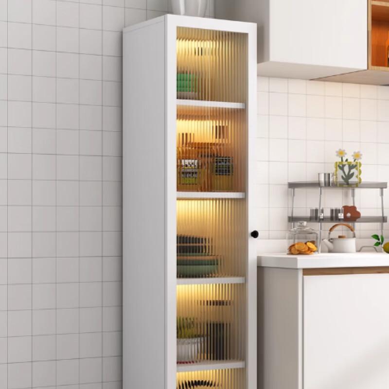 White Narrow Multi-layer Storage Cabinet