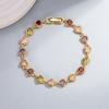 Colorful Zircon Heart Bracelet: Elegant Autumn Winter Design, Versatile & Luxurious Women's Jewelry.