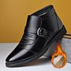 Leather Cowhide Cotton Shoes Men's Casual Fashion Men's Cotton Boots Versatile Thermal Velvet Shoes