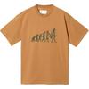 Loose Letter Print Crew Neck Pullover Short Sleeve T-Shirt Men Tops Brown FN4255-200