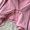 Podzimní a zimní pletený retro svetr s knoflíky na cívku + rozparková boková sukně do půl těla dvoudílný set