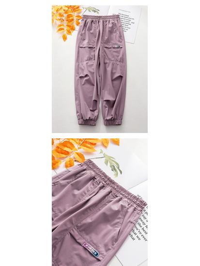 Girls’ Quick-Dry Summer Sports Pants 2024: Loose, Casual, Long Pants for Kids.