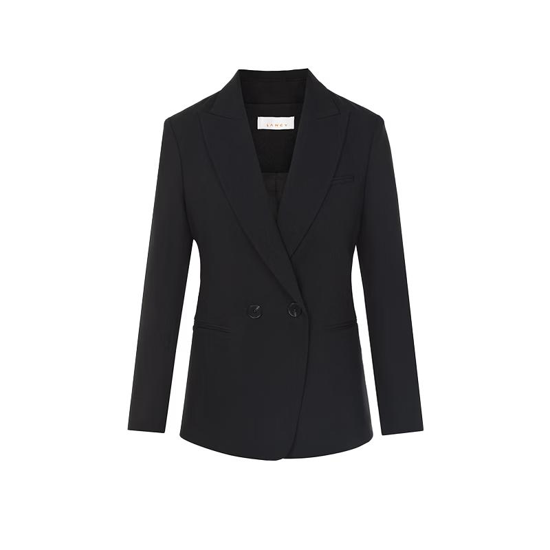 

Lancy Women s Black French Wool Short Professional Blazer XL