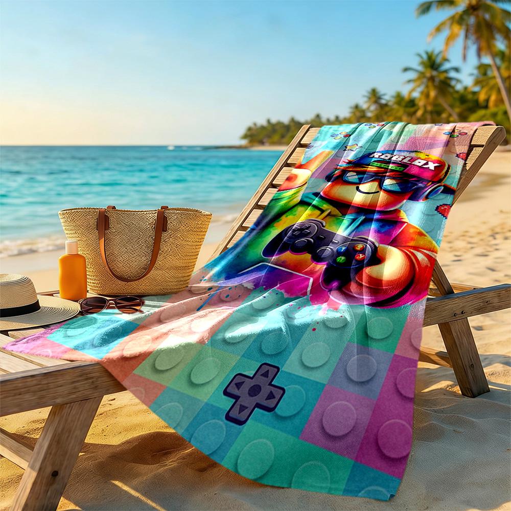 Roblox Beach Towel Super Soft Microfiber Quickdry Fabric Comfortable Lightweight Suitable for Sports, Travel, Swimming, Yoga, Bathroom, Beach, And Poo