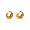 Unique Niche French Retro High-End Ear Buckle Women'S Nis Wind-Plated Real Gold Simple Circle Temperament Earrings