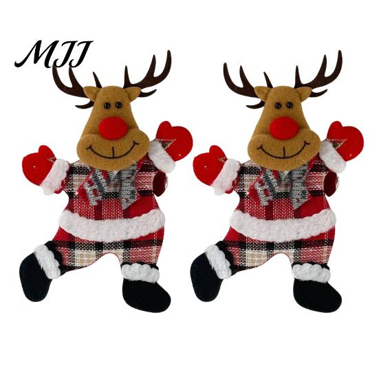 Playful Doll Curtain Buckles for Holiday 2Pcs Christmas Santa Tiebacks, Dancing Reindeer Holdders, Metal Clip Theme Holders Office Cute Bear Holdbacks