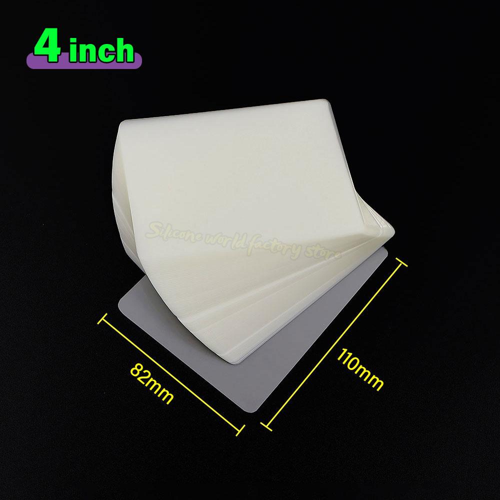 Silicone World 3/4/5/6 Inch 100 Sheets 60 Mic Thermal Laminating Film PET Plastic Film For Photo/Card/Picture Hot Laminator Film