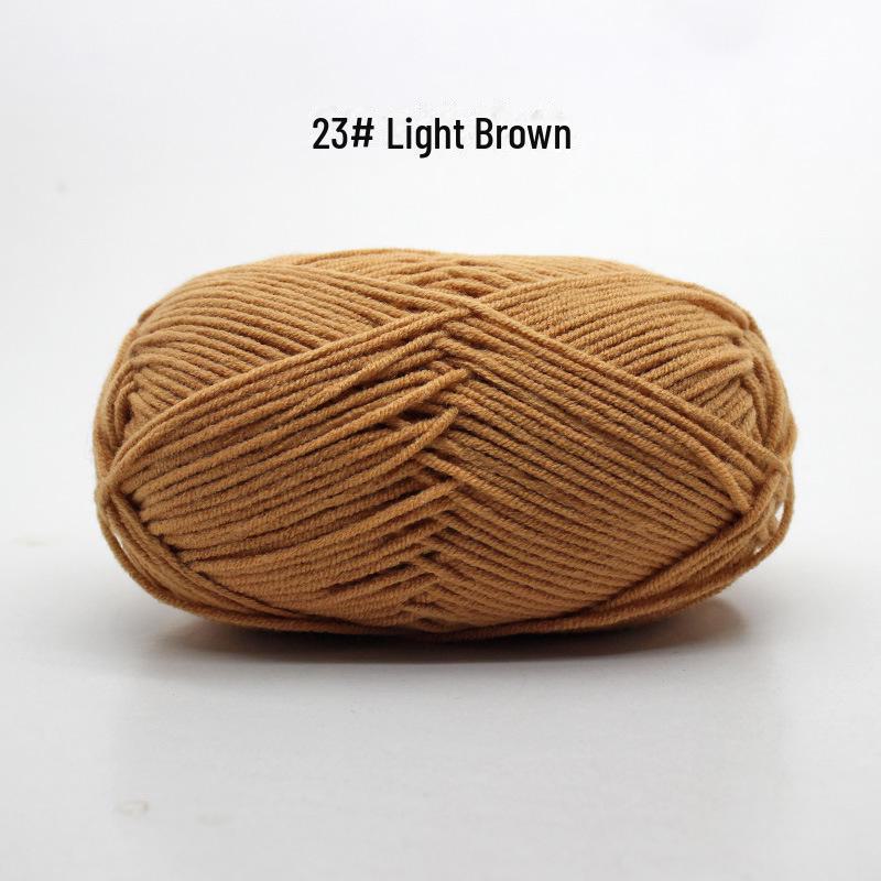 4 Strands Medium Thick Milk Cotton Yarn for Hand-Woven Baby Projects