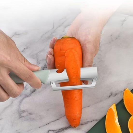 2 in 1 Vegetable Peeler And Bottle Opener, Stainless Steel Fruit Cutter for Sugarcane Potato, Multifunctional Kitchen Tool