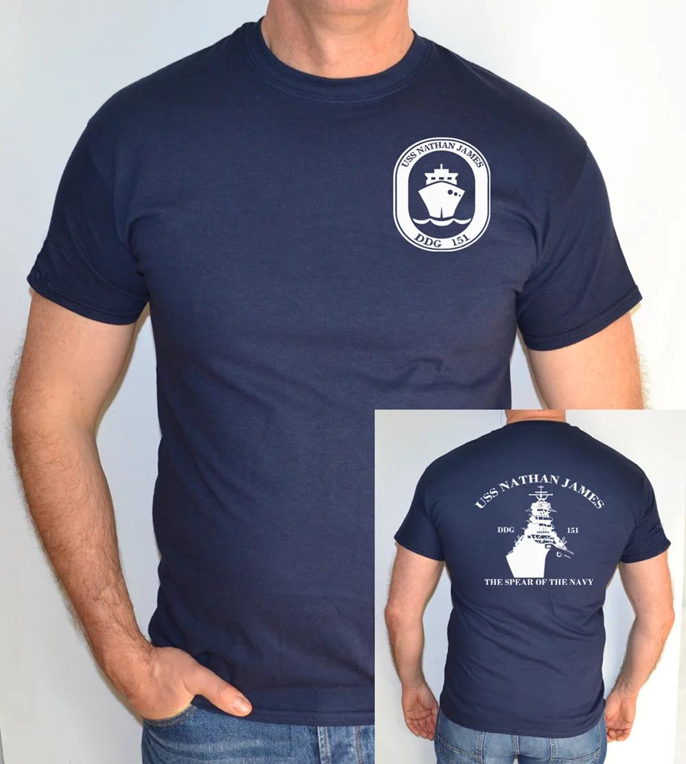 

USS Nathan James DDG-151 men s T-Shirt l ultima NAVE Serie TV Cotton Round Neck Short Sleeve T Shirt Size NEW S-3XL 4XL