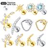 1PC Titanium Gold Color CZ Tragus Piercing Internally Threaded Ear Cartilage Flat Back Earrings Hidden Helix Stud Jewelry 16G