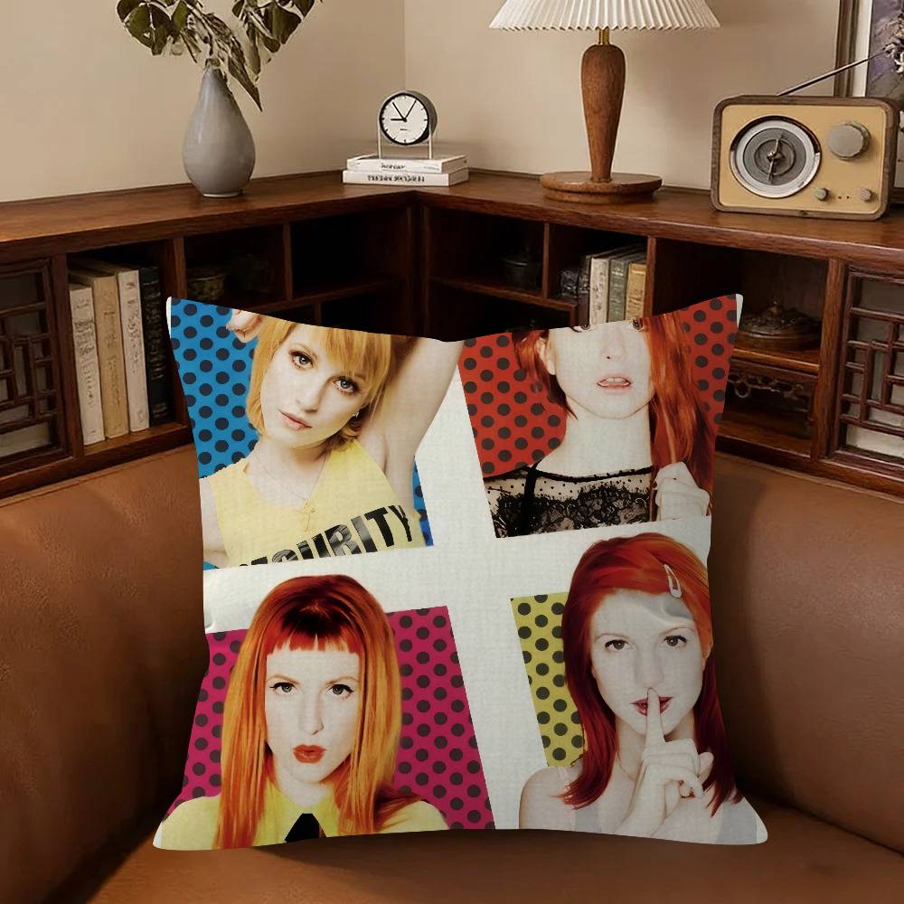 H-Hayley Williams Cantora Almofada de Escritório Fronha Capa de Almofada de Carro 45X45cm Fronha Lombar Fronha de Sofá