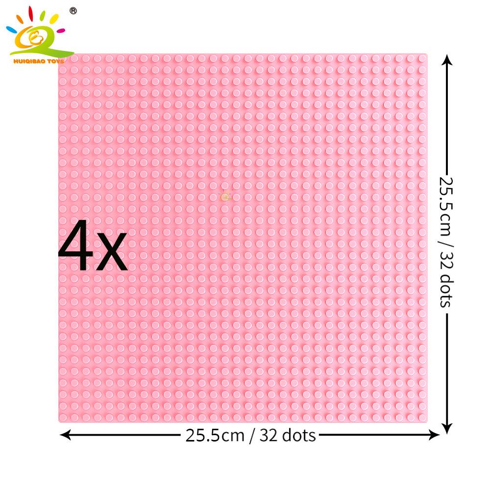 Non-Toxic 4Pcs Classic Base Plates Blocks 32X32 Dots Building Baseplates Bricks Assembly City Moc Friends City Construction Toys