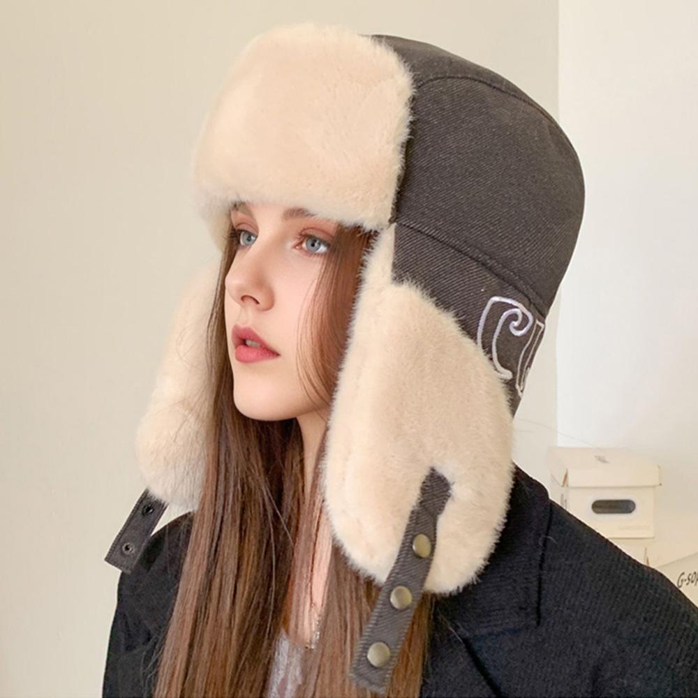 Plush cap outdoor cycling skiing versatile ear protection hat Lei Feng hat men's and women's autumn and winter thickened warm artifact
