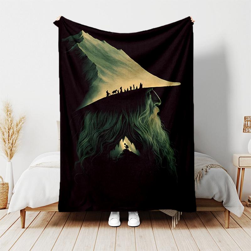 1pc Blanket The Lord of the Rings3 Print Design, Lightweight Blanket for Sofa, Bed- Soft &Warm, Gift for All Seasons like Christmas, Halloween