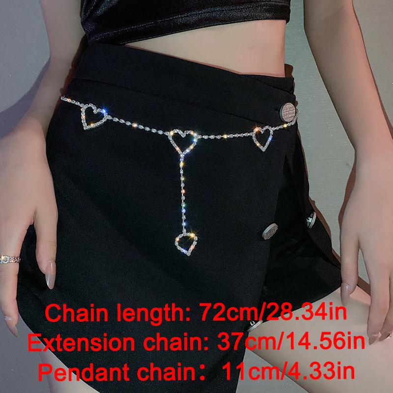 Ceinture Chaîne Cœur Femme Féminine Argent Ceinture de Taille Robe Ceinture Métallique