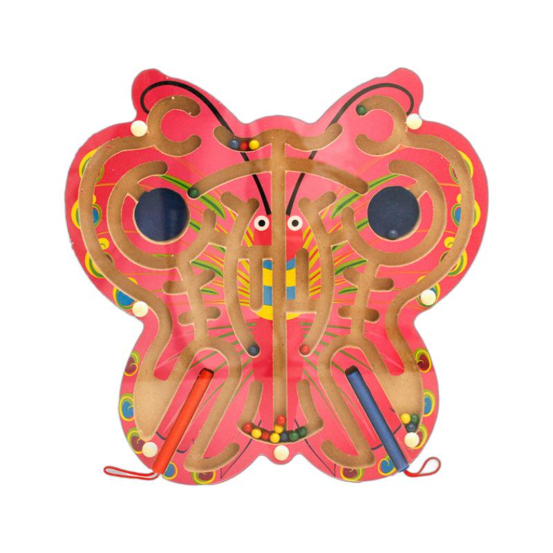 Wooden Marble Maze with Magnetic Pen – Animal Track Educational Toy for Kids