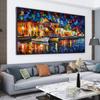 Nordic Landscape Oil Painting Harbor Sailboat Watercolor Art Canvas Painting Living Room Corridor Office Home Decoration Mural No Frame