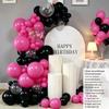 Thickened Round Red-Black Balloon Set for Birthday Parties and Shop Openings