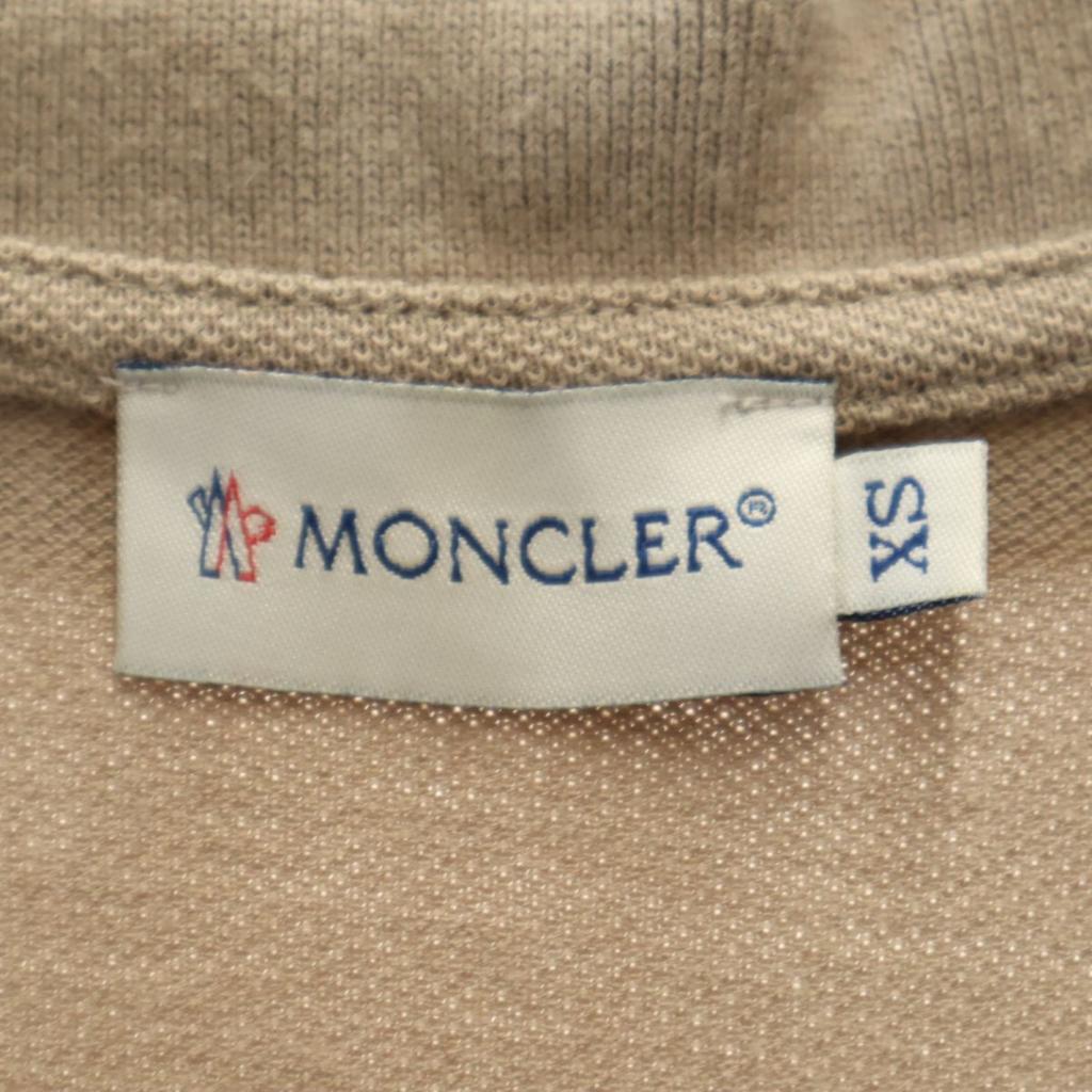 Moncler Short Sleeve Skipper Polo Shirt XS Beige Fawn Women Used
