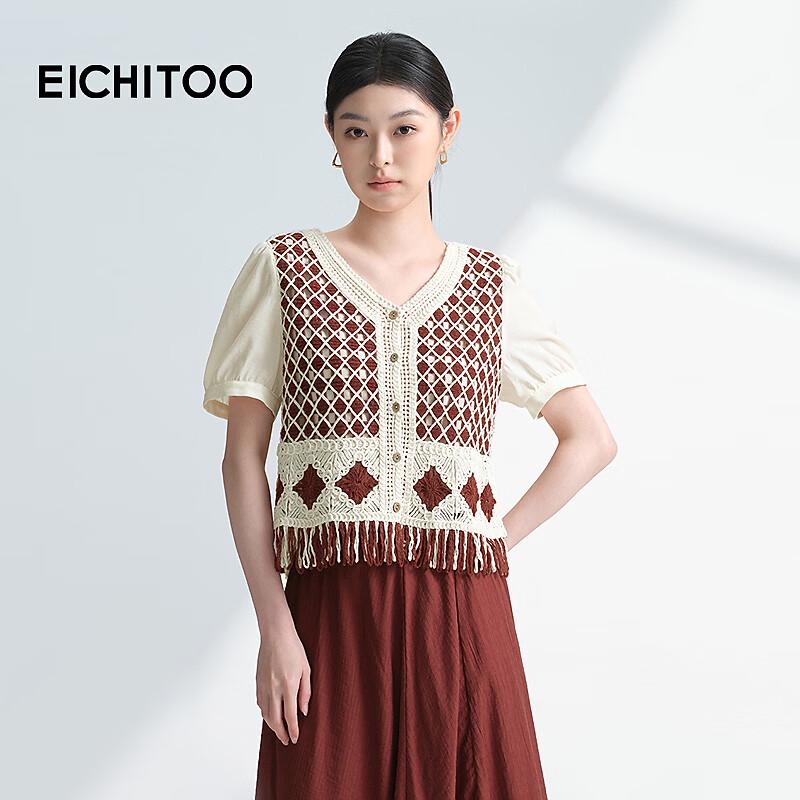EICHITOO Women s Retro Tassel Folk Shirt S