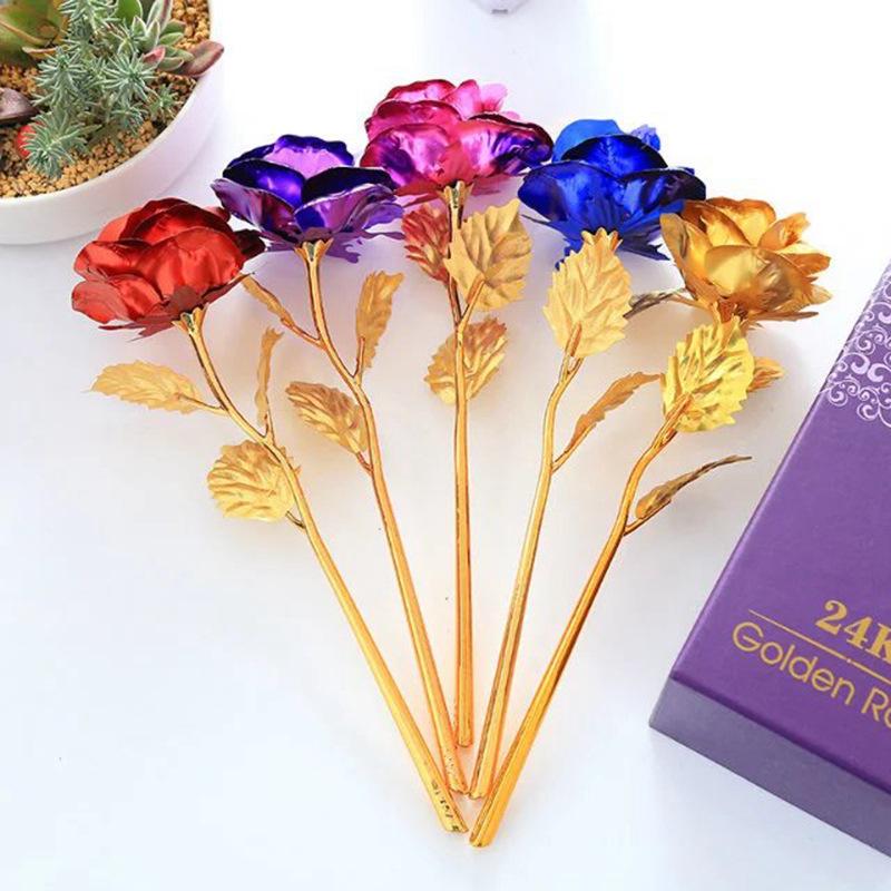 24K Gold Foil Rose Flower Valentine's Day Gift Box