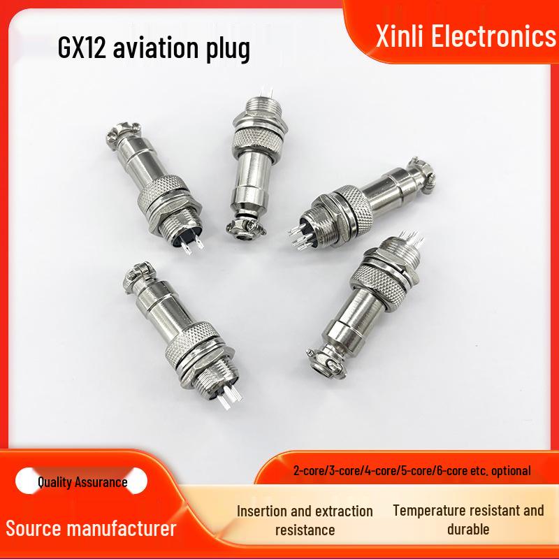 GX12 Aviation Connector Plug: Stable, Anti-Aging, Corrosion-Resistant, Industrial-Grade Socket & Plug.
