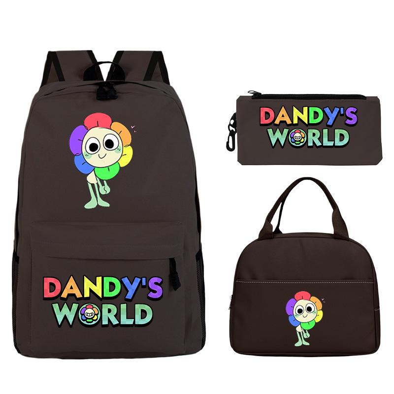 Dandy's World Game Merchandise Printed Primary and Secondary School Schoolbag Three-piece Set Foreign Trade Popular Children's Backpack