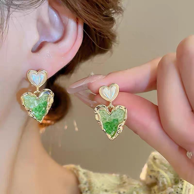 Luxus Kristall Herz Liebe Ohrstecker Für Frauen Mädchen Französisch Ins Vintage 2025 Mode Koreanisch Hochzeit Romantischer Schmuck Geschenke