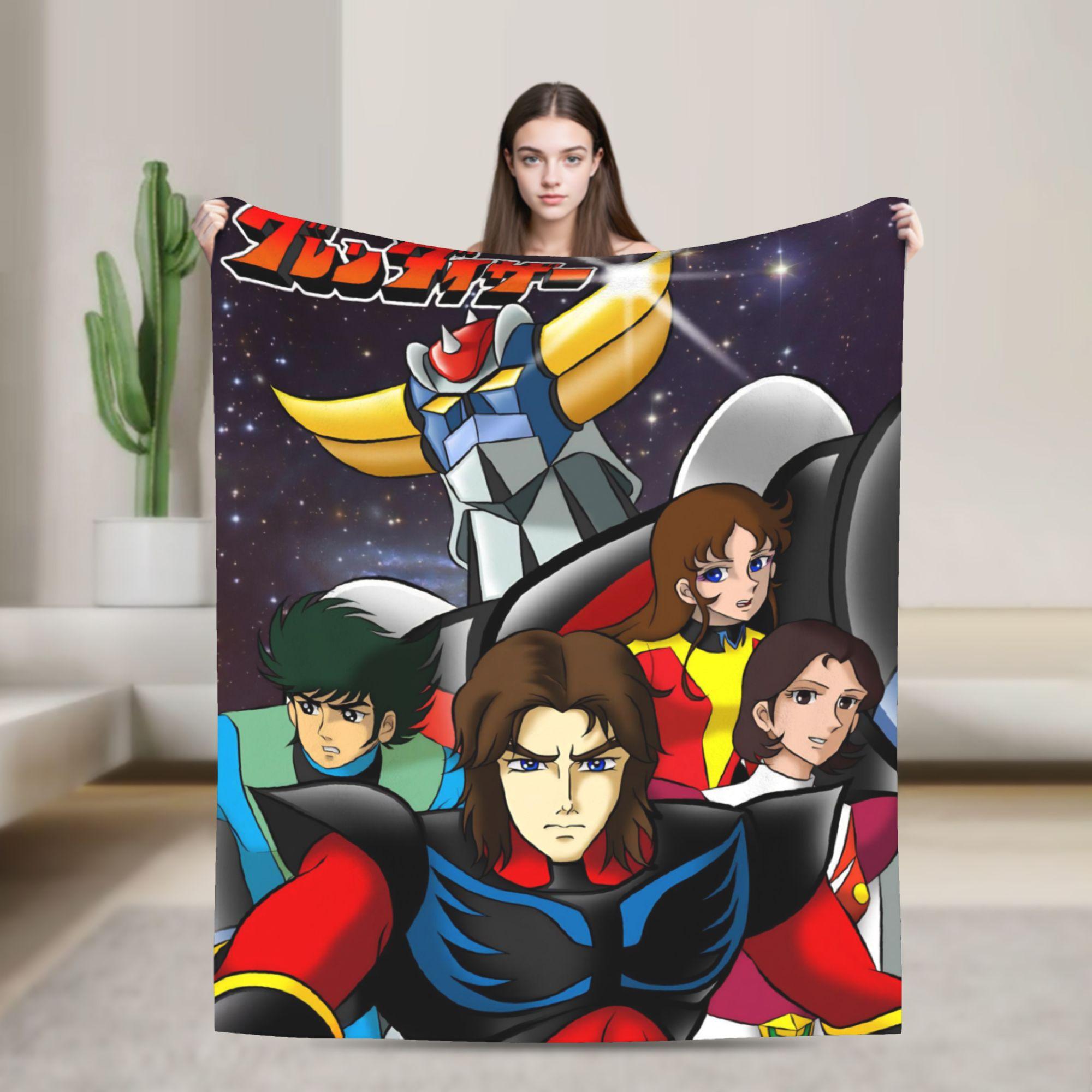 

UFO Robot Grendizers Goldorak Blankets Japan Anime Fleece Funny Warm Throw Blankets for Home Restaurant Winter Car 30x40in