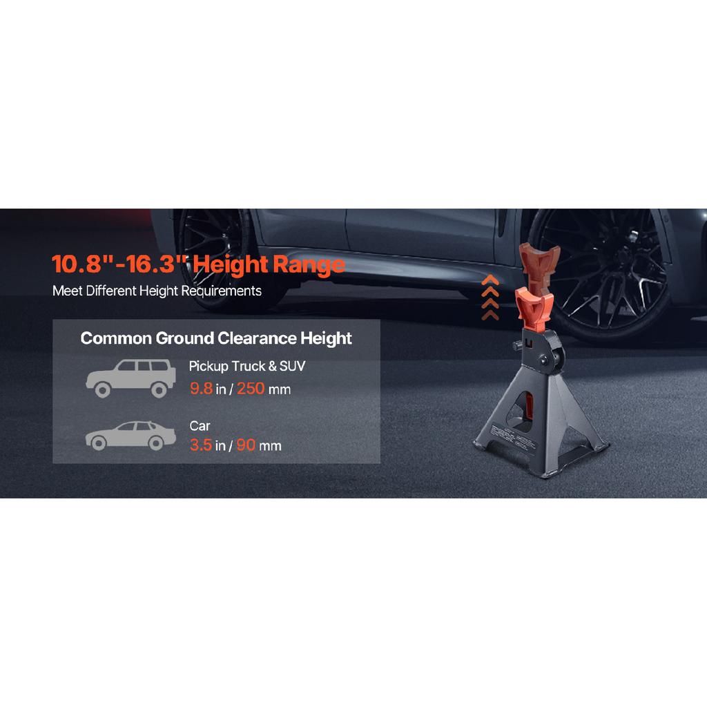 SucceBuy Jack Stands 3 Ton/6 Ton Capacity Heavy Duty Steel Jack Auto Stands with Locking for Lifting SUV Pickup Car and UTV/ATV