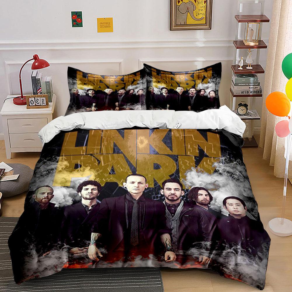 Set Biancheria da Letto Band Linkin Park Copripiumino Copripiumino Federe (1*Copripiumino 2*Federe, senza piumino)