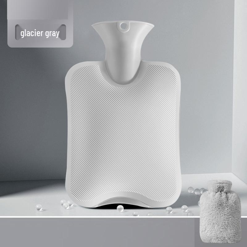 

Мягкая взрывозащищенная грелка из ПВХ: Утолщенная, симпатичная и безопасная грелка для рук и живота для студентов crystal velvet, 1000ML серый