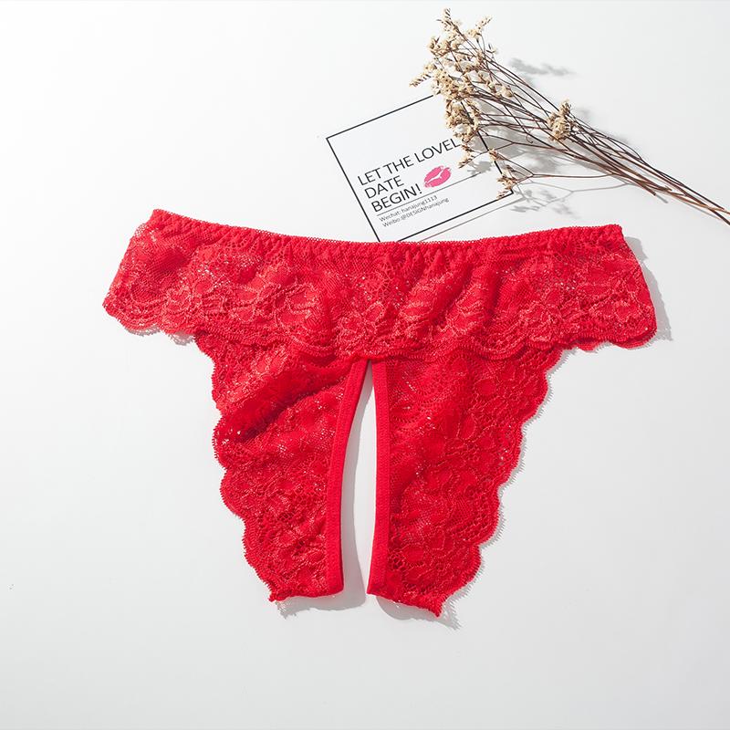 XL XXL 4XL Ladies Transparent Sexy Open Crotch Panties Lace Briefs Women Crotchless Erotic Thong Sexy Lingerie Panties