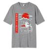 Japanese Style Car Funny T Shirts Men Back Print Street Wear Original Design Oversize Tops Tee Loose Breathable Tees