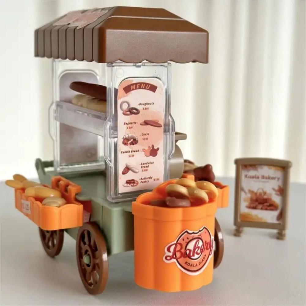 Luminous Mini Bread Truck Dessert Stand Children's Food Stand Truck Toy  Doll House