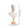HeadandChest Display Mannequin materialCovered Head with Wooden Base Compact for Boutique