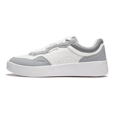 Li Ning Xingchu 2.0 V2 Versátil Casual Confortável Sola Grossa Aumento de Altura Antiderrapante Resistente ao Desgaste Sapatos de Skate Masculino Tênis Branco Cinza AGCU107-5