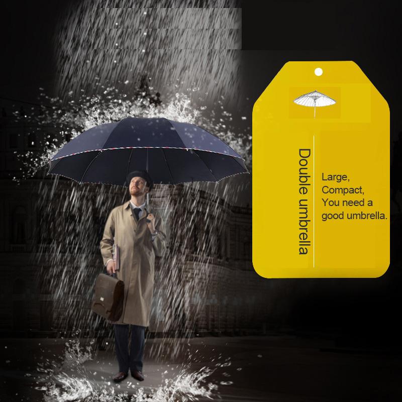 Супер большой деловой зонт мужской дождевик женский компактный ветрозащитный зонтик 3 — фото 3