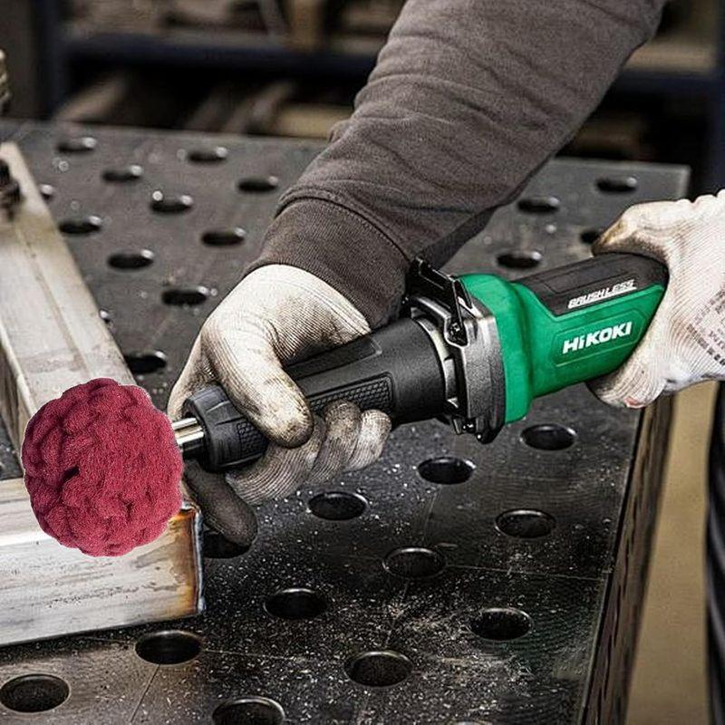 6Pcs Scouring Pads Non Woven Abrasive Drill Cleaning Kit, Abrasive Buffing Polishing Wheel Drill Attachment Set