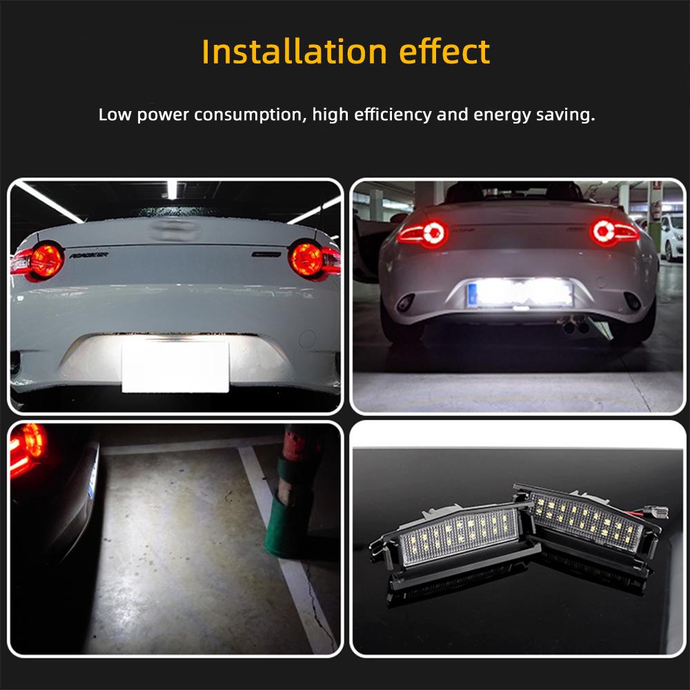 Mazda 2 MX-5 Miata 18-LED License Plate Lights (2pcs) - Black