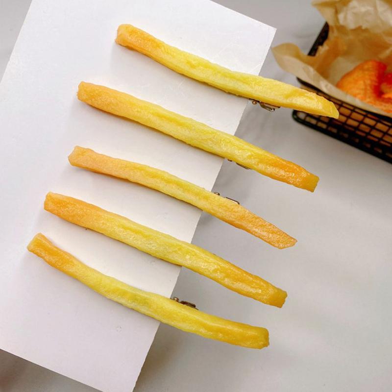 Simulated French Fries Small Hair Clips For Girls Metal Clip Hairpins Barrettes Imitation Food Hair Decor Jewelry For Women Gift