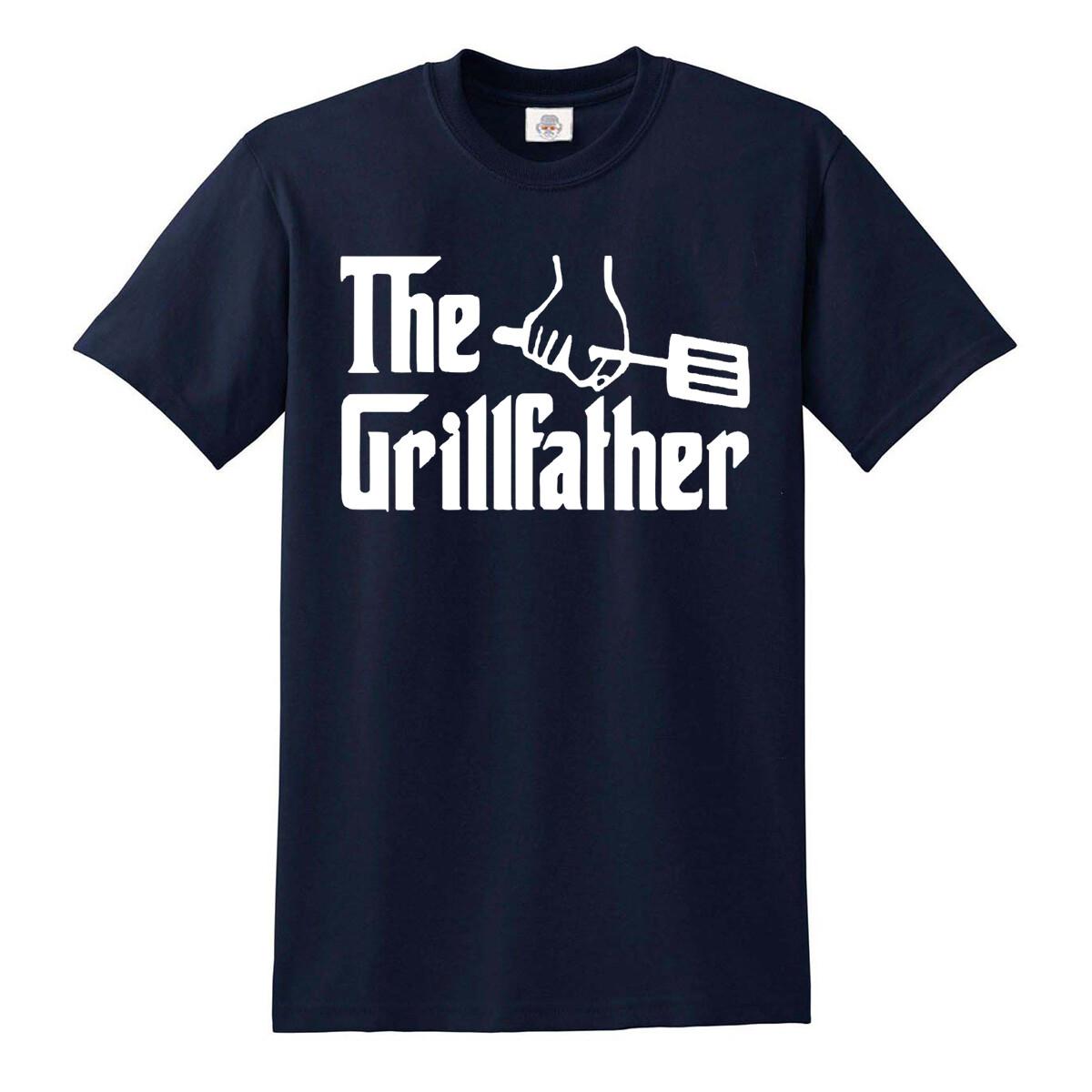 The Grillfather Funny T-Shirt Dad Grandpa Grilling BBQ Meat Humor Joke Tshirt S разноцветный