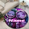Custom Name Personalized Harley Quinn Joker Print Round Rug, Versatile Home Decor Carpet, for Playroom, Apartment, Balcony, Entryway, Hallway Gift