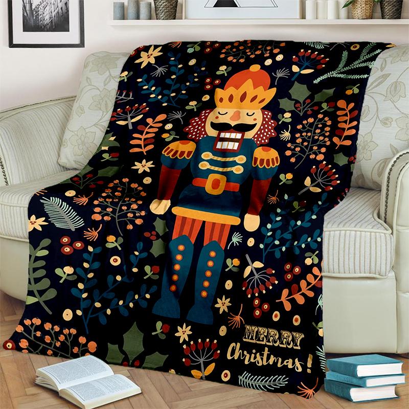 The Nutcracker Merry Christmas Cartoon Doll Festival Gift Blanket,Soft Throw Blanket for Home Bedroom Bed Sofa Picnic Cover Kids