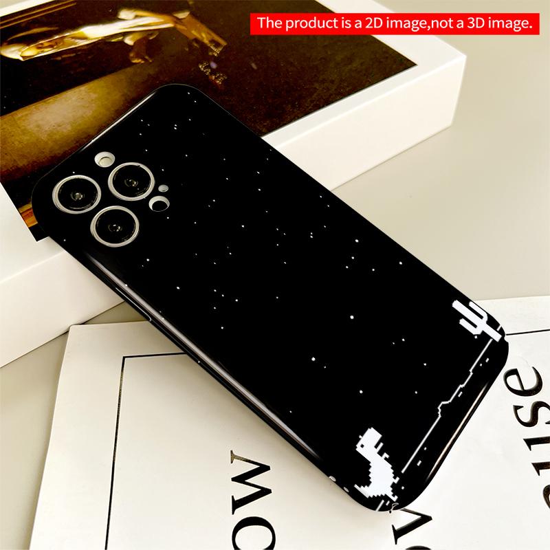 2DFlat "Pixelated Dinosaur Night Sky Case" All inclusive film hard iPhone case, compatible with iPhone 18 Pro Max 17 16 15 14 13 12 11