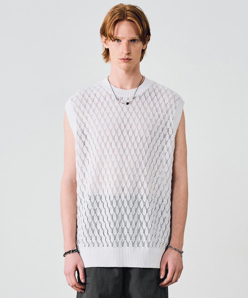 VIVASTUDIO Tree Bark Knit Vest [Off White]