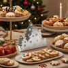 Metal Paper Towel Dispenser Christmas Tree Napkin Holder, Stainless Steel Vertical Stand, Holiday Dining Table Centerpiece Decorative for Party Modern