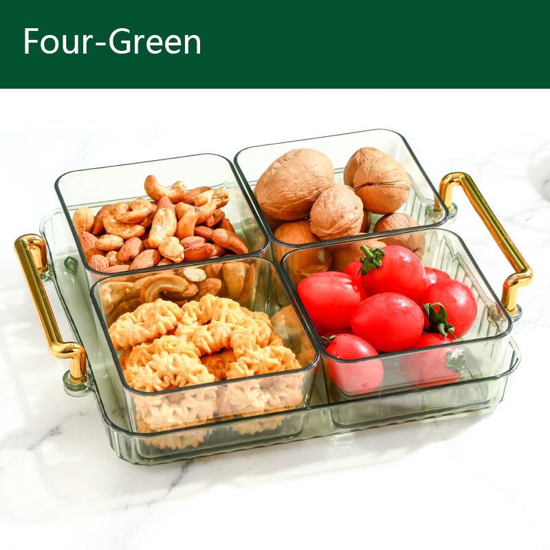 Simple Luxury Fruit Plate Snacks Split Platter Household Living Room Multifunctional Plastic Tray Dried Fruit Packaging Box
